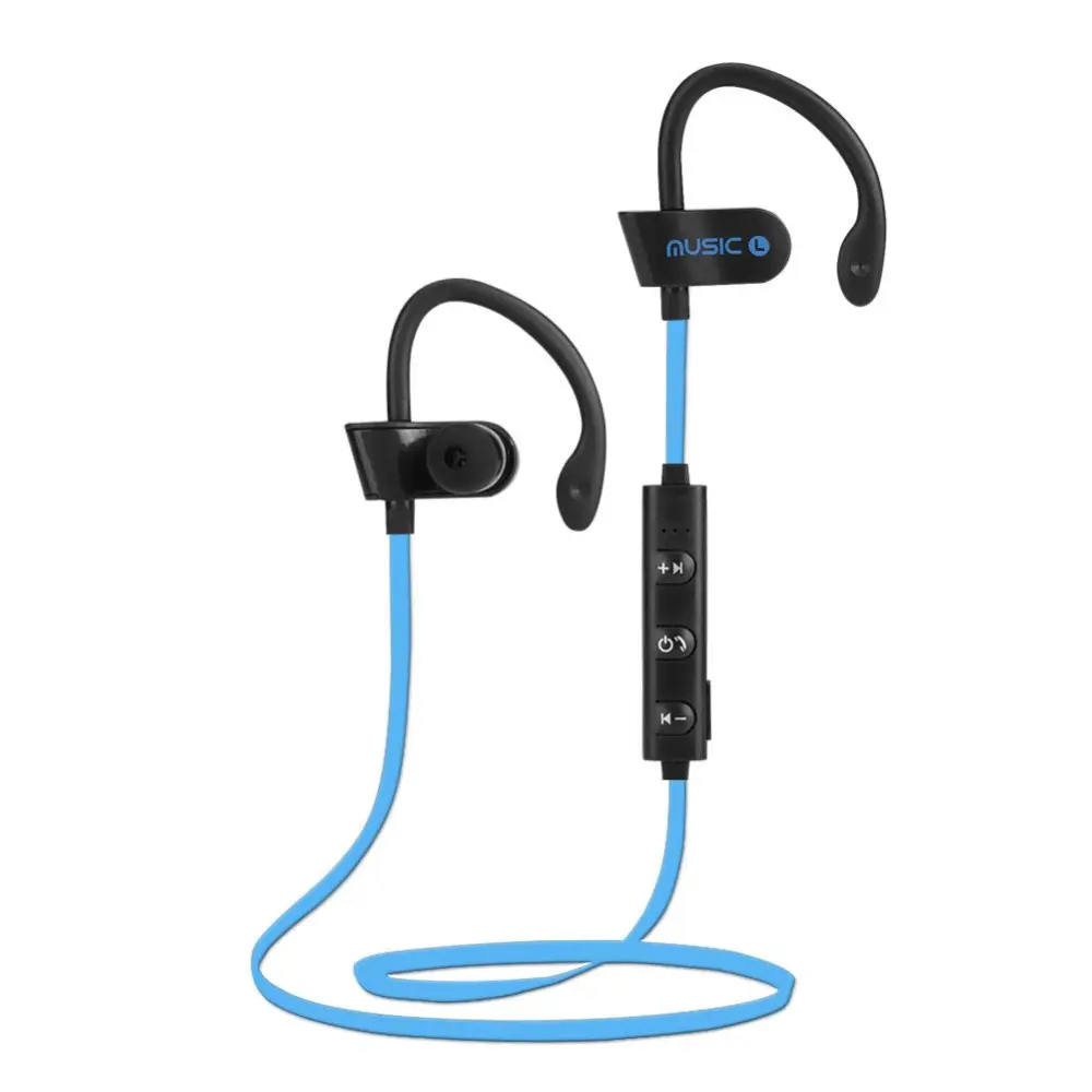 New Waterproof Wireless Bluetooth Earphone Stereo Sports Headset Earbud (Blue)