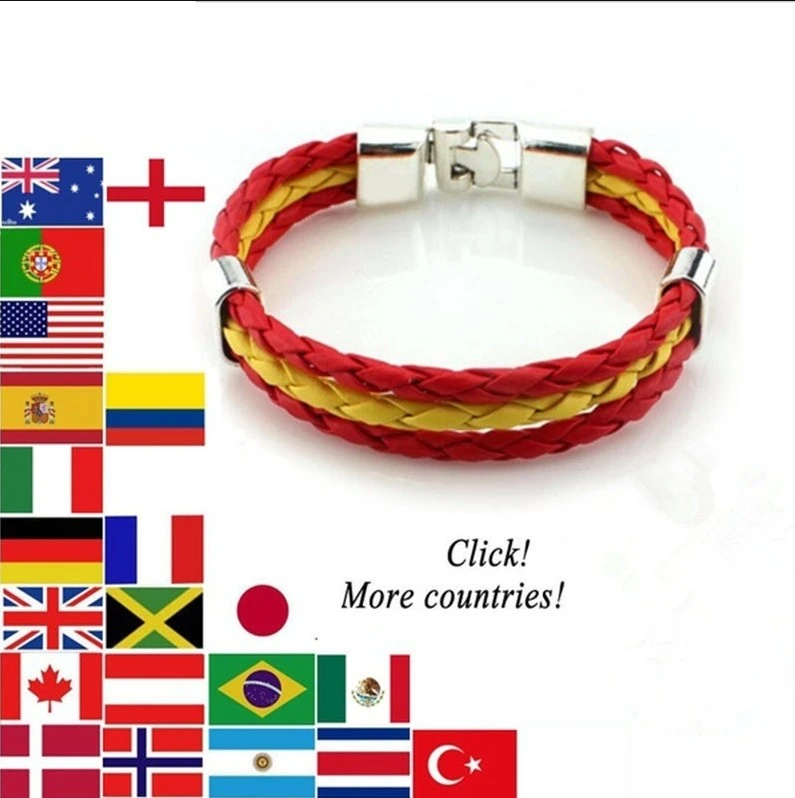 National Flag Alloy Leather Bracelet Couple Braided Bracelets (Germany)