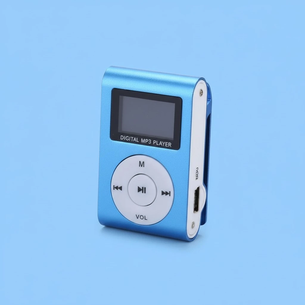 Mini USB Clip MP3 Player LCD Screen Support 32GB Micro SD TF Card Magic (Red)