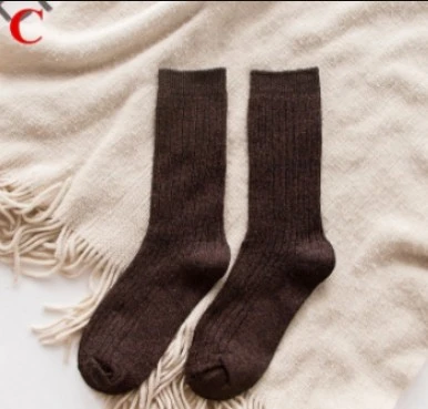 Fashion Warm Ribbed Knit Winter Boot Socks Christmas Gift Warm Winter (#C)