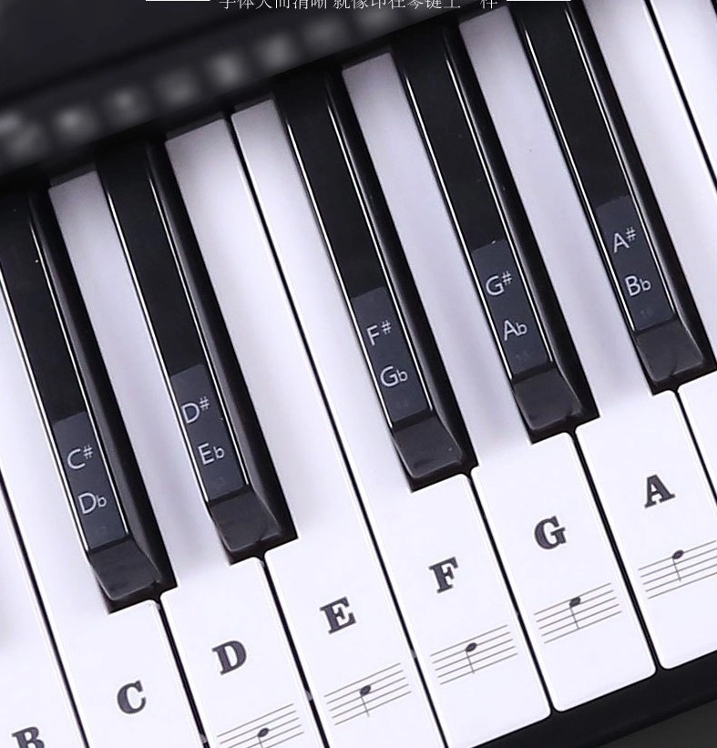 88 Keys/set  PVC Transparent Staff Musical Piano Key Sticker Piano Keyboard Keyboard Sticker Pr