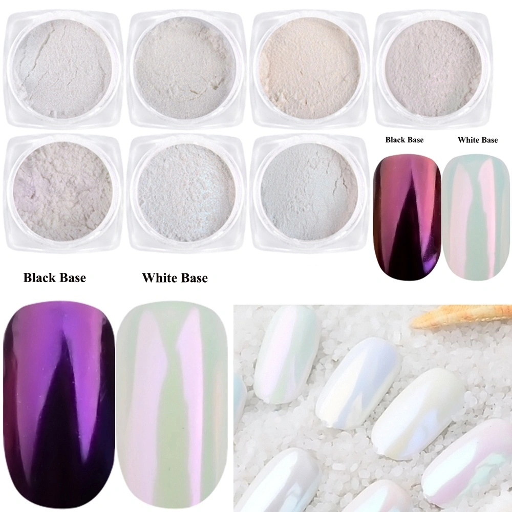 Mirror Powder Set Nail Art Chrome Pigment Dust Shell  Glitter Manicure Blue Purple  Tips (3#)