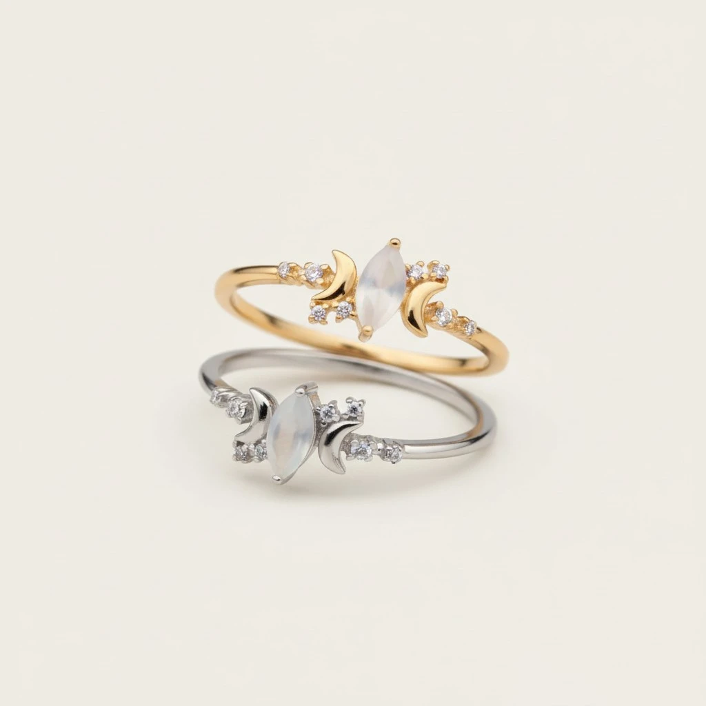 Chic Women 925 Soild Sterling Silver White Opal Wedding Engagament Band Ring (Silver 10)