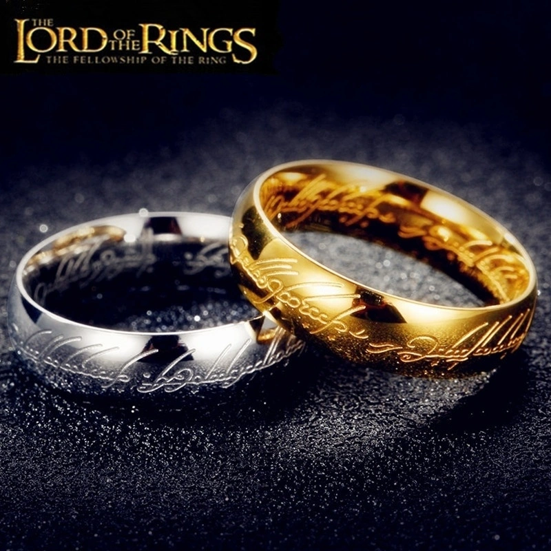 Lord of the Rings Stainless Steel Men Women LOTR The One Band Ring (Gold 12)