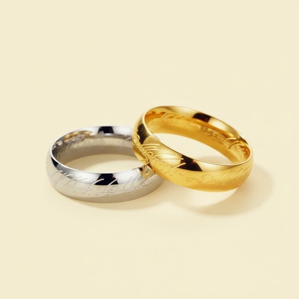 Lord of the Rings Stainless Steel Men Women LOTR The One Band Ring (Gold 12)