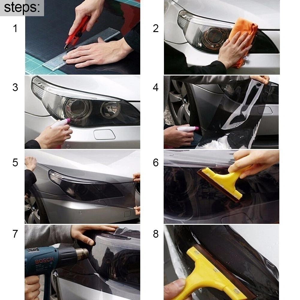 Auto Car Light Headlight Taillight Tint styling waterproof Vinyl Film Sticker (Light Blue)