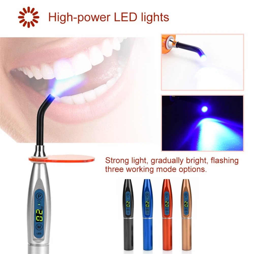 Rechargeable Wireless Dental Curing LED Light Lamp (Silver)