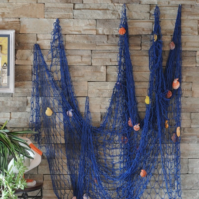 Hanging Decoration Nautical Fishing Net Party Home Wedding Decor (Blue)