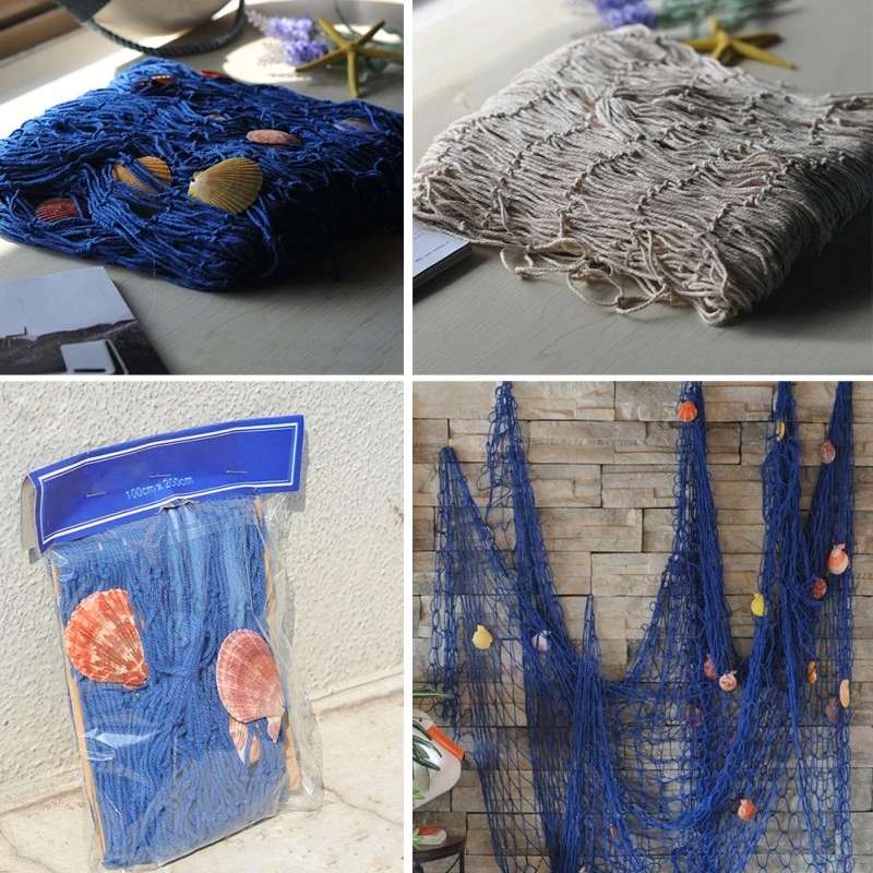 Hanging Decoration Nautical Fishing Net Party Home Wedding Decor (Blue)
