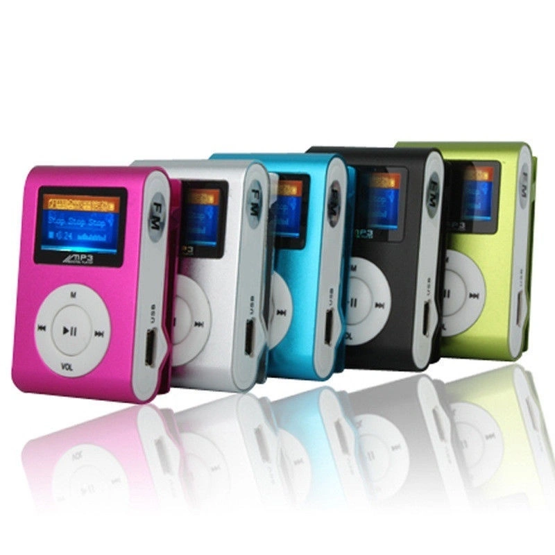 USB MP3 Music Clip Player Mini LCD Screen Support 32GB Micro SD TF Card Recharge (Rose Red)