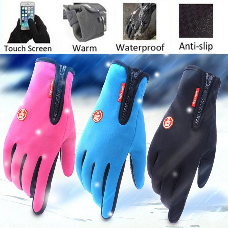 1Pair Winter Gloves Warm Windproof Gloves Waterproof Gloves Touch Screen Gloves (Black XL)