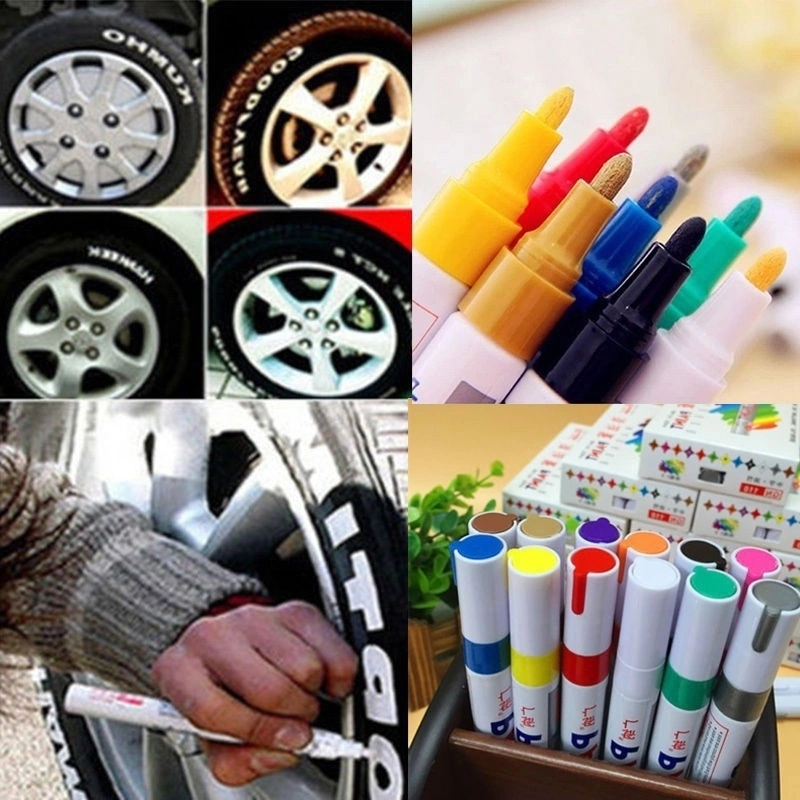 1 Pcs Car Moto Waterproof Permanent Tyre Tread Rubber Marker Paint Pen (red)