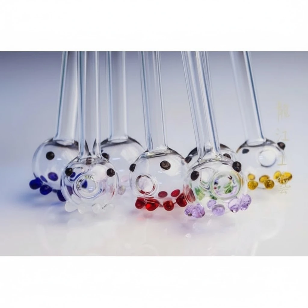 Beverage straws Handmade spoof octopus shaped glass Random Color