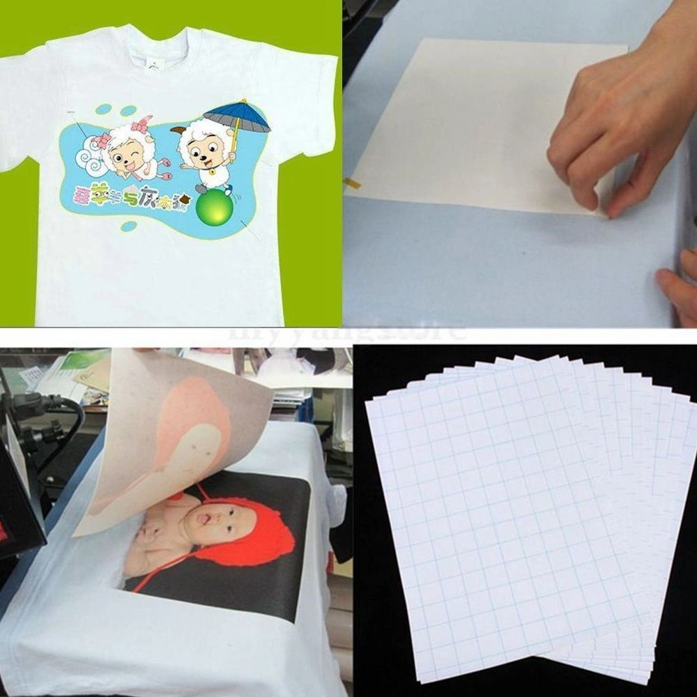 10 x T Shirt A4 Transfer Paper Iron On Heat Press Light Fabrics Inkjet Print