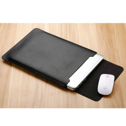 PU Leather Laptop Sleeve Bag Case Cover for MacBook Air 11 12 Pro 13 15 Retina 12 inches (black