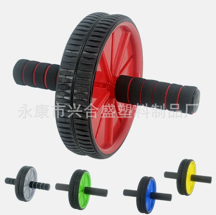 Dual ABS Abdominal Roller Wheel Workout Exerciser Fitness Gym Roller Exercise (blue)