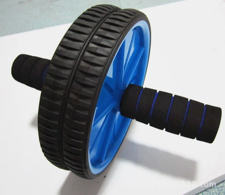 Dual ABS Abdominal Roller Wheel Workout Exerciser Fitness Gym Roller Exercise (blue)