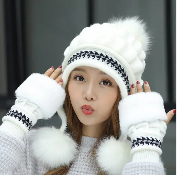 Ear protection knitted wool hat female winter fashion cotton hat tide Korean wild thick windpro