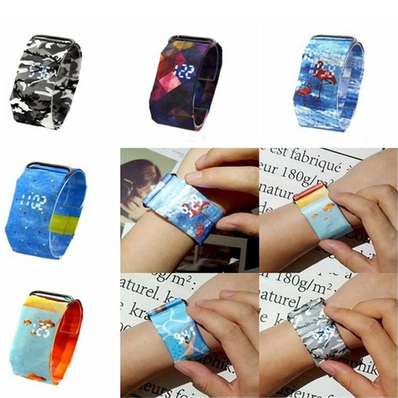 Fashion Creative Paper Watch LED Waterproof Clock Tyvek Paper Strap Digital Watches (14 Styles)