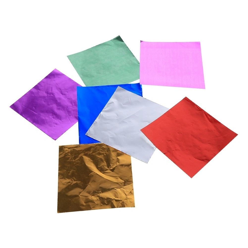 100pcs Square Candy Sweets Chocolate lolly Foil Wrappers Confectionery(8*8cm)