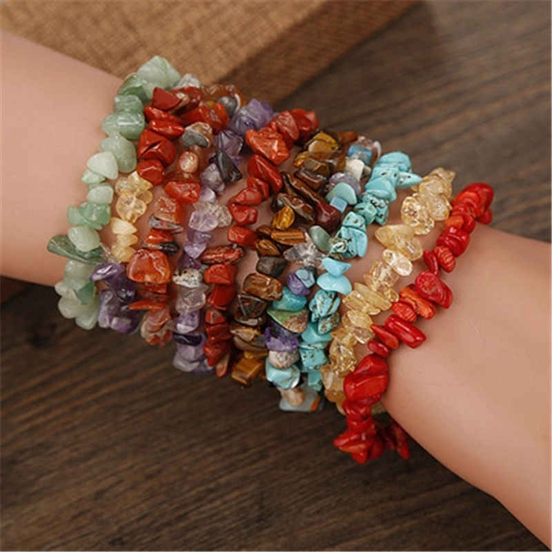 Handmade 5-8mm Mixed Natural Gemstone Chip Beads Stretchy Bracelet Healing Reiki