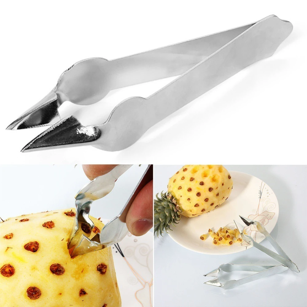 Easy Stainless Steel Cutter Tools Pineapple Seed Clip Silver Kitchen Tool