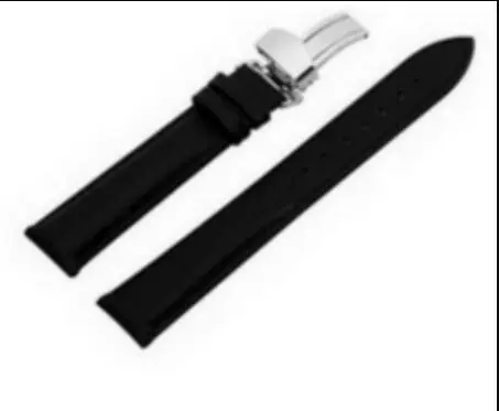 Genuine Leather Stainless Steel Clasp Buckle Watch Band Strap 18-24mm