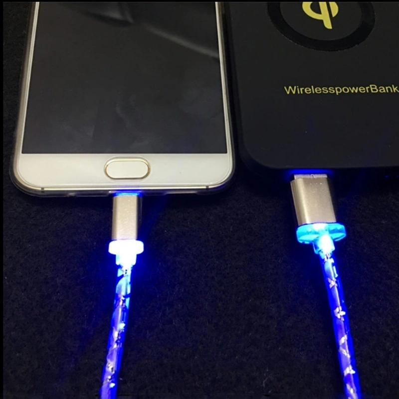 Android/IOS Smart Phone iphone Retractable Visible LED Light Micro USB Data Sync Charger Cable