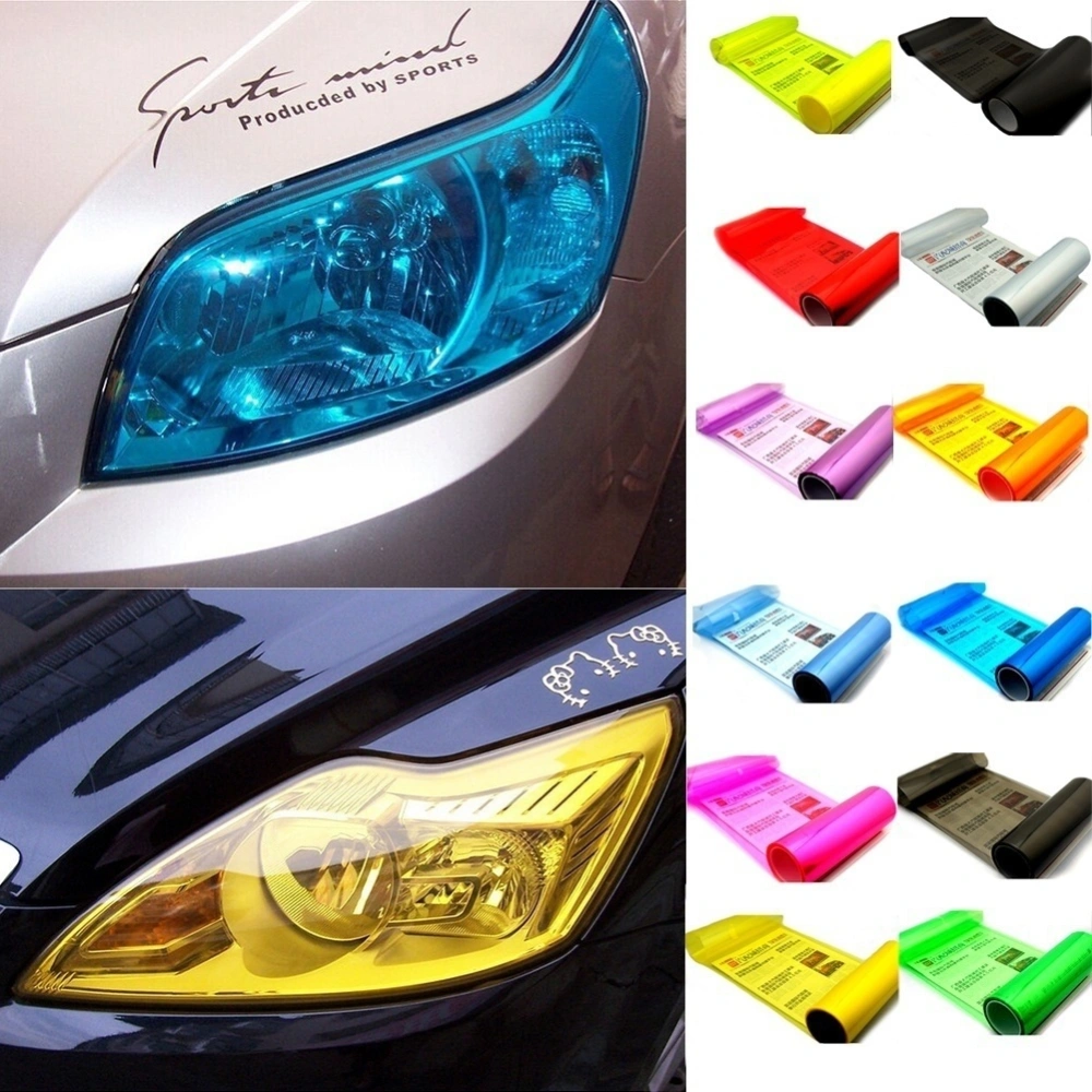 12 Colors 30X60CM Auto Car Headlight Taillight waterproof Vinyl Film Sticker(dark black)