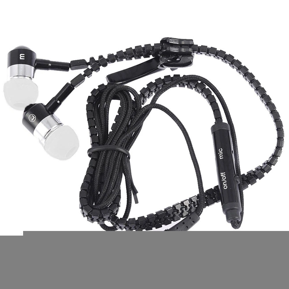 3.5mm Stereo Headphones, Mic Zip Headphones (Blue )