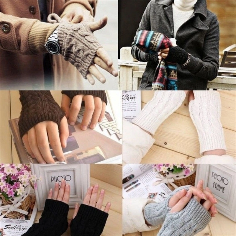 Winter Warm Gloves Knitting Arm Warm and Comfortable To Wear Very Beautiful UB(30CM dark gray)