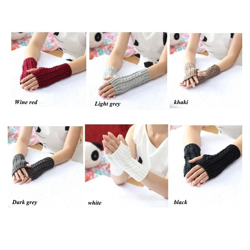 Winter Warm Gloves Knitting Arm Warm and Comfortable To Wear Very Beautiful UB(30CM dark gray)