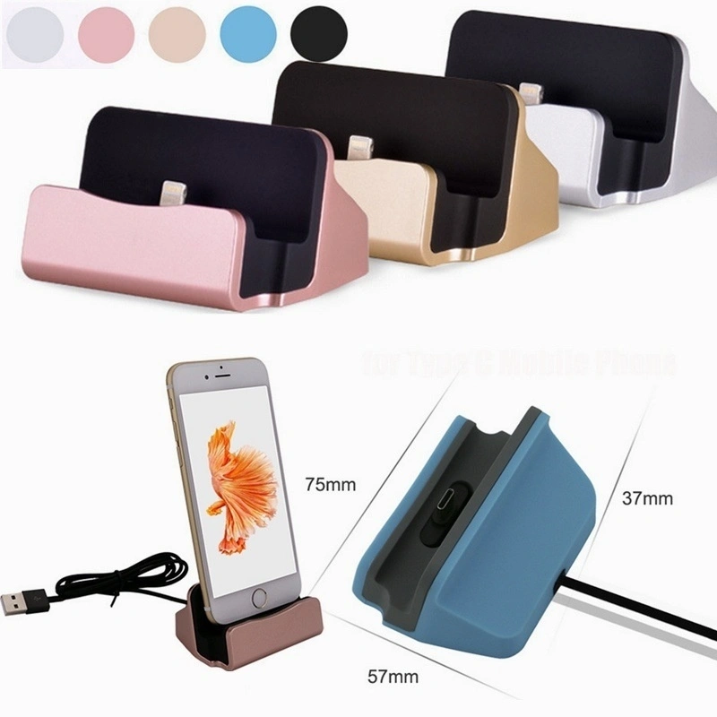 Micro USB TYPE-C Desktop Charger Stand Docking Station Sync Dock Cradle(Samsung GalaxyS8 silver