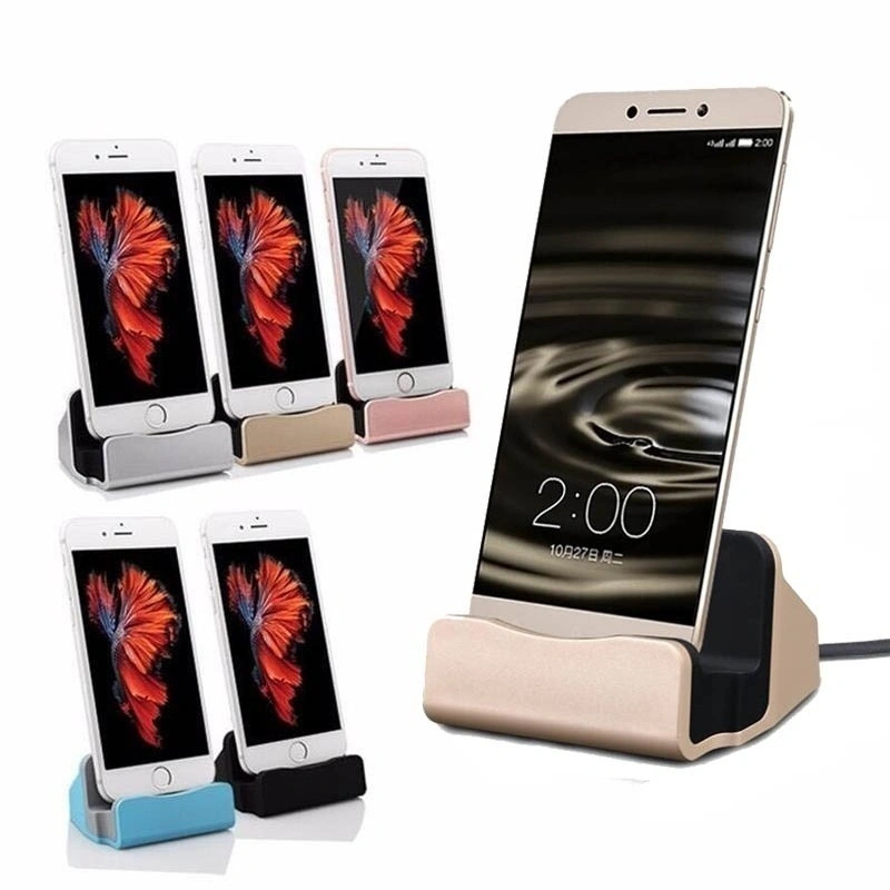 Micro USB TYPE-C Desktop Charger Stand Docking Station Sync Dock Cradle(Samsung GalaxyS8 silver