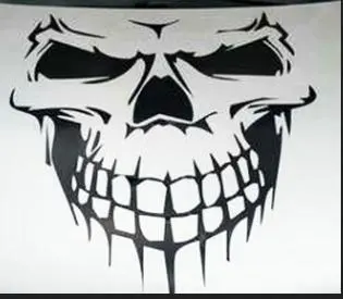 Skull Hood Decal Vinyl Graphic Sticker Car Truck Tailgate Window   Black large