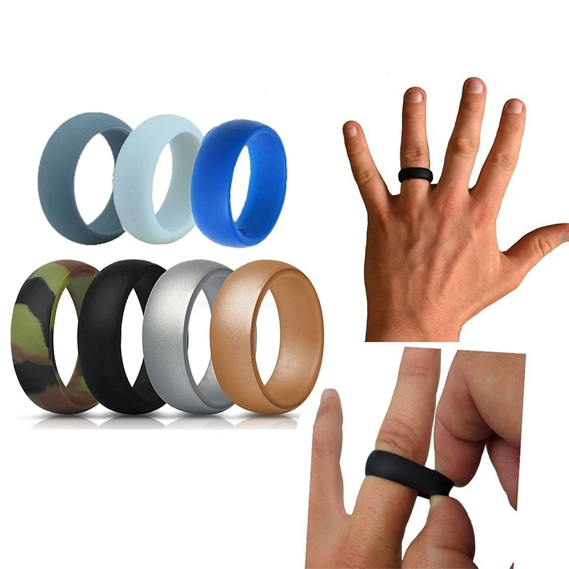 7 Colors / set Silicone Finger Ring Size 7-13 Hypoallergenic Crossfit Army Band Ring Size 10