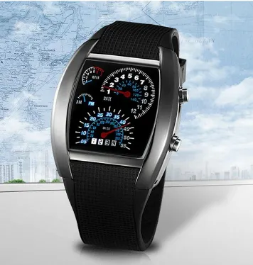 LED Dashboard Electronic Watch Mens Wrist Watch Sport Digital Luminous Watch