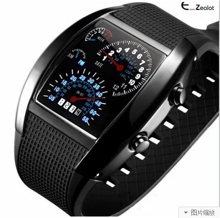 LED Dashboard Electronic Watch Mens Wrist Watch Sport Digital Luminous Watch