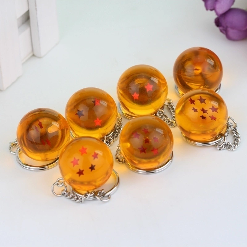 2.5 mm Anime Dragon Ball Z Keyring Son Goku PVC Action Figure Collectible Key Chain (One Star)