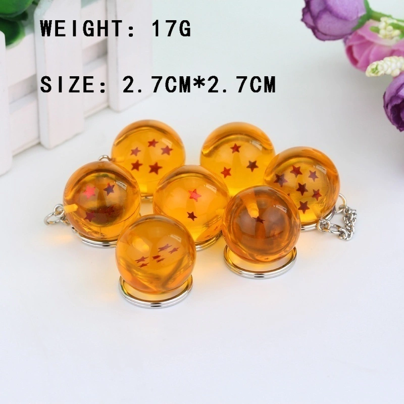 2.5 mm Anime Dragon Ball Z Keyring Son Goku PVC Action Figure Collectible Key Chain (One Star)