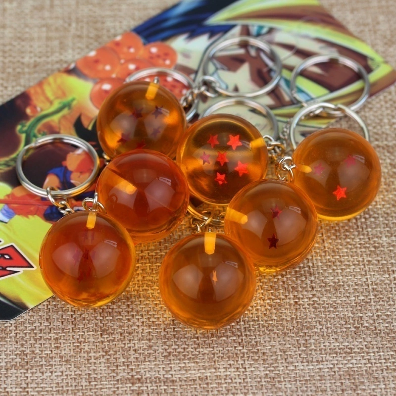 2.5 mm Anime Dragon Ball Z Keyring Son Goku PVC Action Figure Collectible Key Chain (One Star)