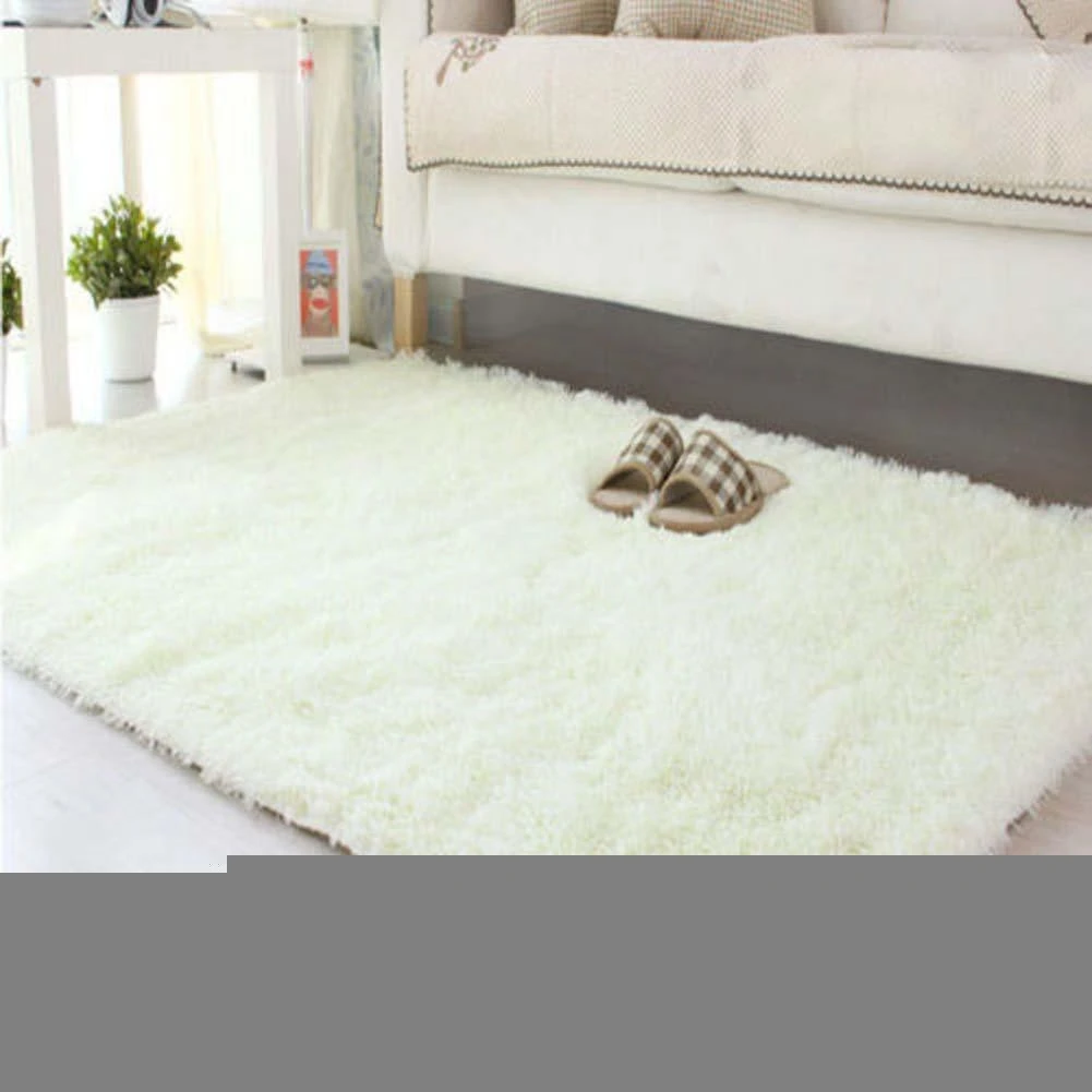 Home Living Room Bedroom Carpet Anti-skid Shaggy Rug Bedside Floor Mat Decor Coffee 80*120cm