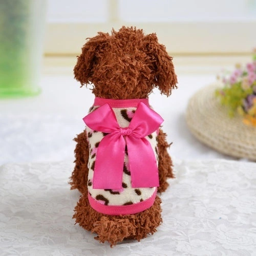 Pet Dog Leopard Clothes Puppy Winter Warm Hoodie Fleece Sweater Costume Apparel (Pink XXS)