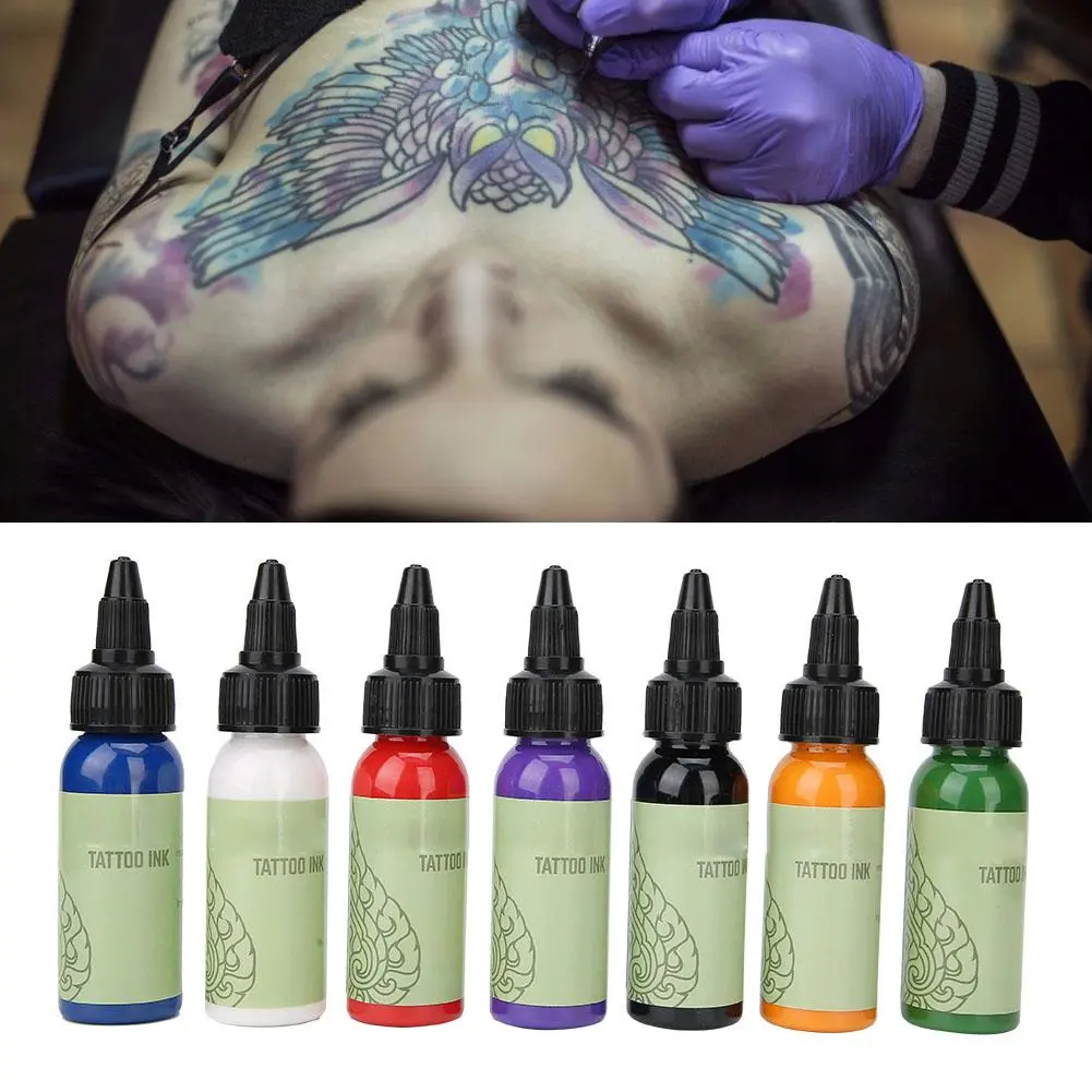 7pcs Professional Tattoo Ink Set Long-Lasting Fast Coloring Tattoo Pigment (207.2ml)