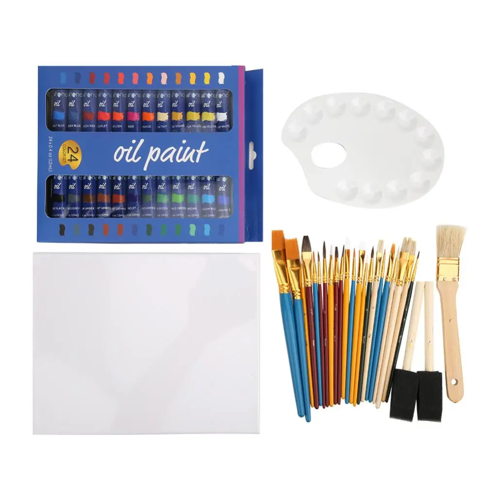 51Pcs Oil Painting Set Plastic Students School Stationery Professional Painters Art Supplies