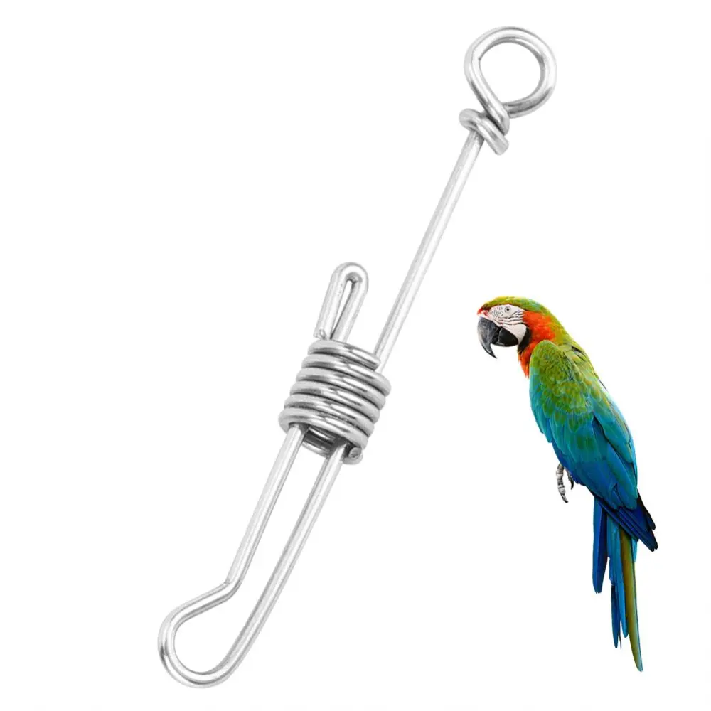 Pet Parrot Bird Anti Flying Training Stainless Steel Foot Chain Anklet Ring (Medium Size)