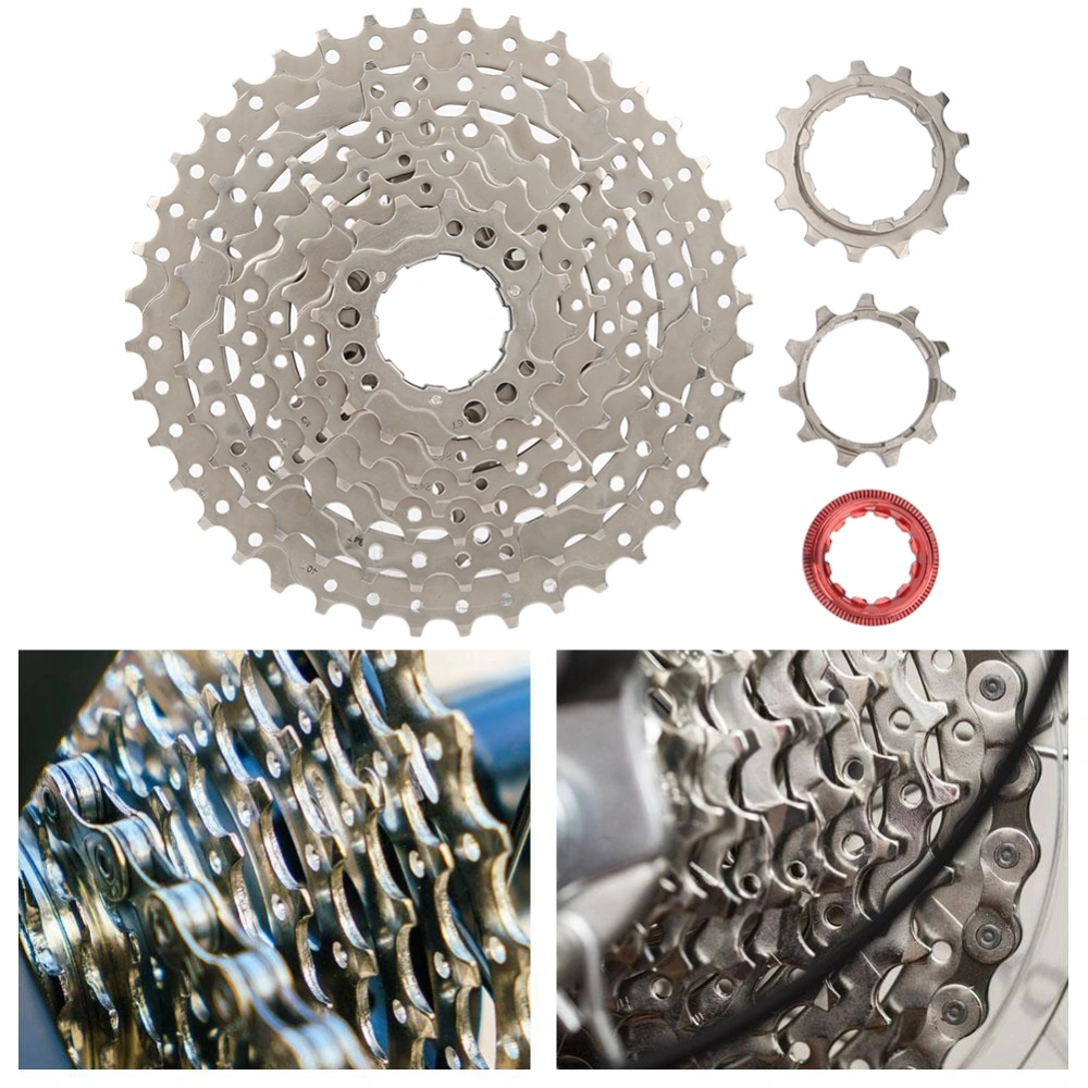 8 Speed 11-40T Mountain Bike Steel Cassette Freewheel Bicycle Accessory Silver