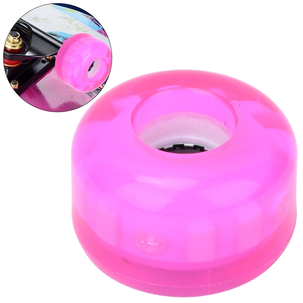 4PCS MS2409 PU Pink 54x36mm Skateboard Double Rocker Flashing Wheel Downspeed Sliding Wheels