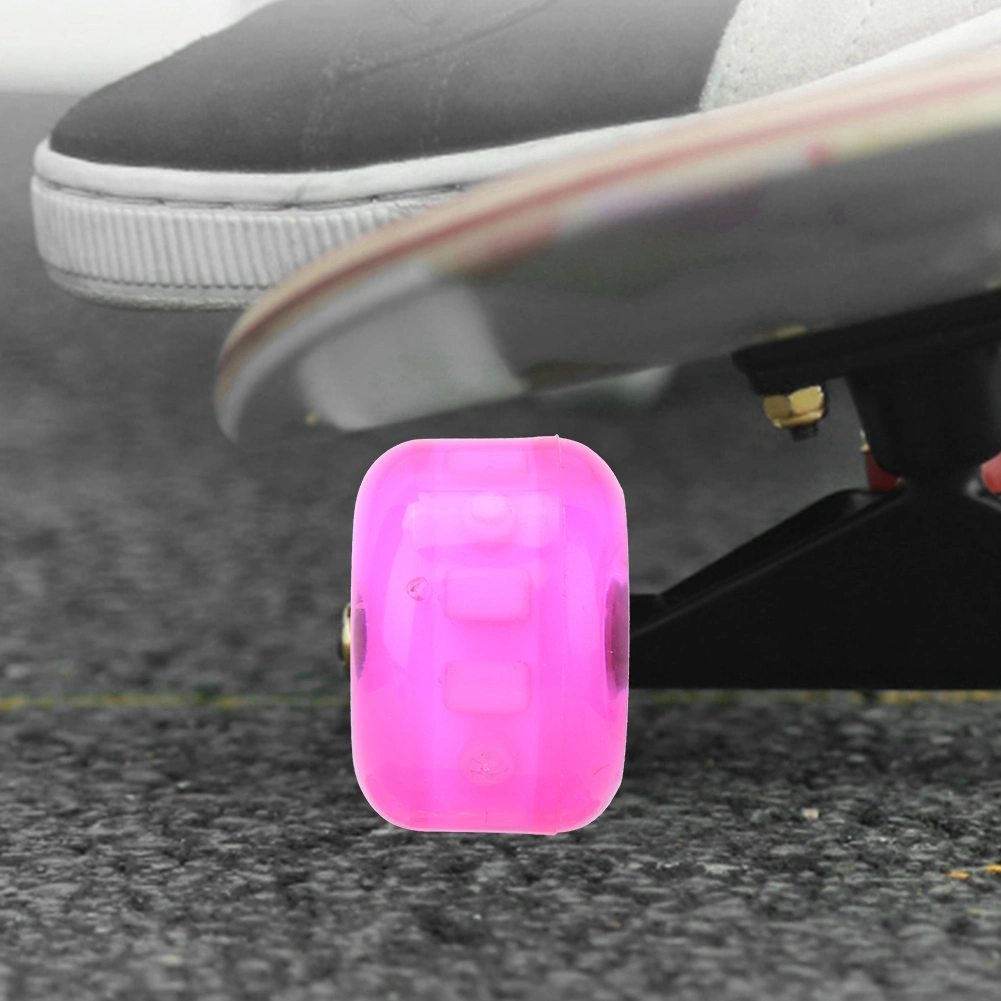 4PCS MS2409 PU Pink 54x36mm Skateboard Double Rocker Flashing Wheel Downspeed Sliding Wheels