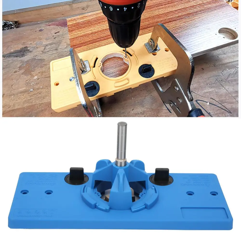 Woodworking 35mm Hole Opener Hinge Hole Jig Template Drilling Guide Locator Tool